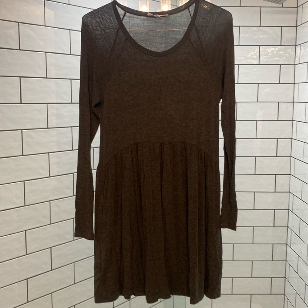 BcbGeneration grey rayon dress long sleeves